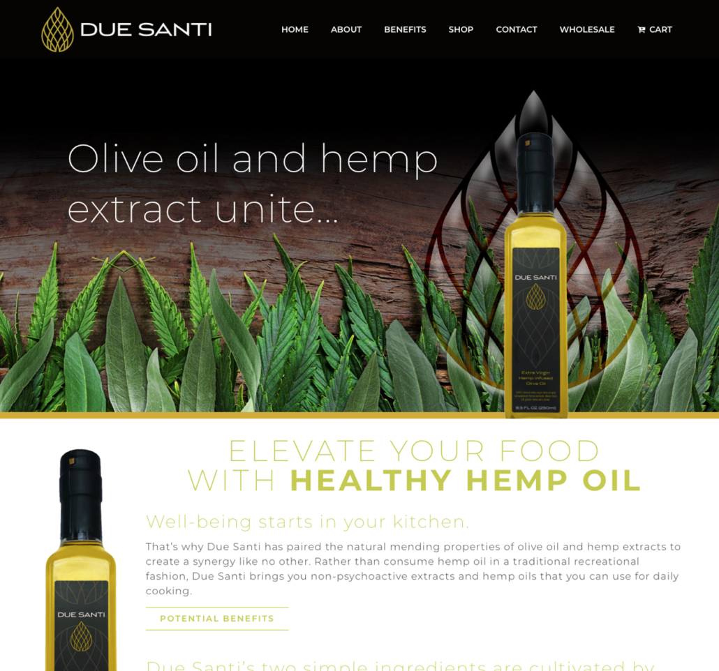Due Santi hemp oil website design